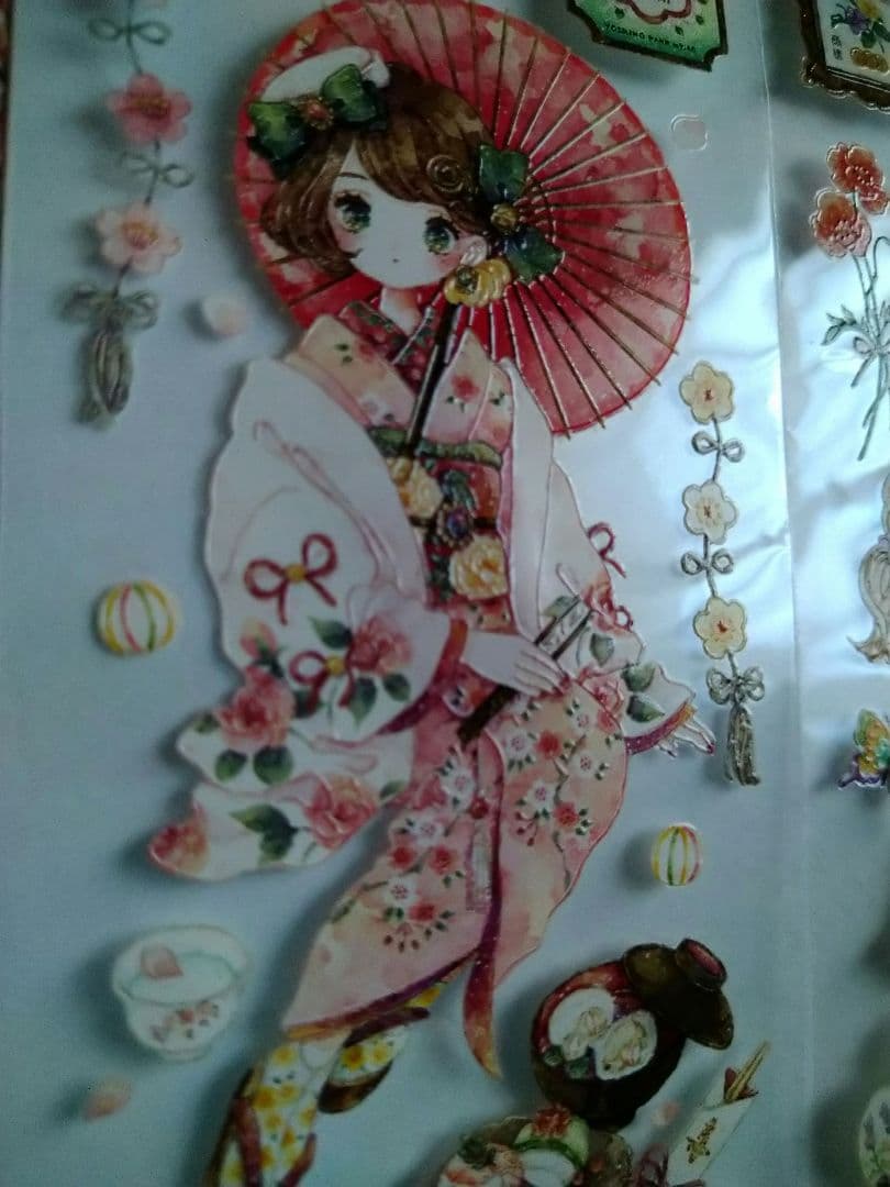 ✩再販✩J22＃四季歌(水晶PET)切り売り海外人物マステ季節日記手帳