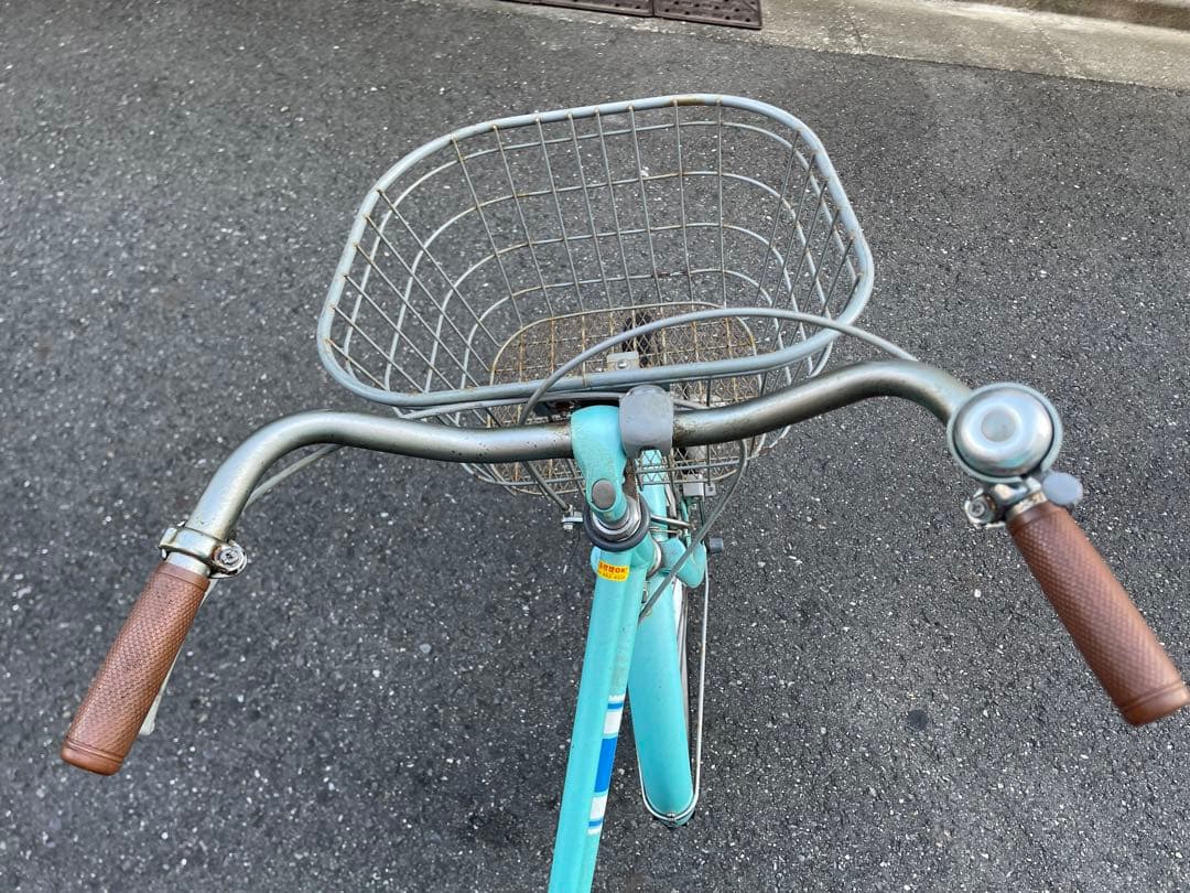 子供用自転車 水色 前面バスケット付き