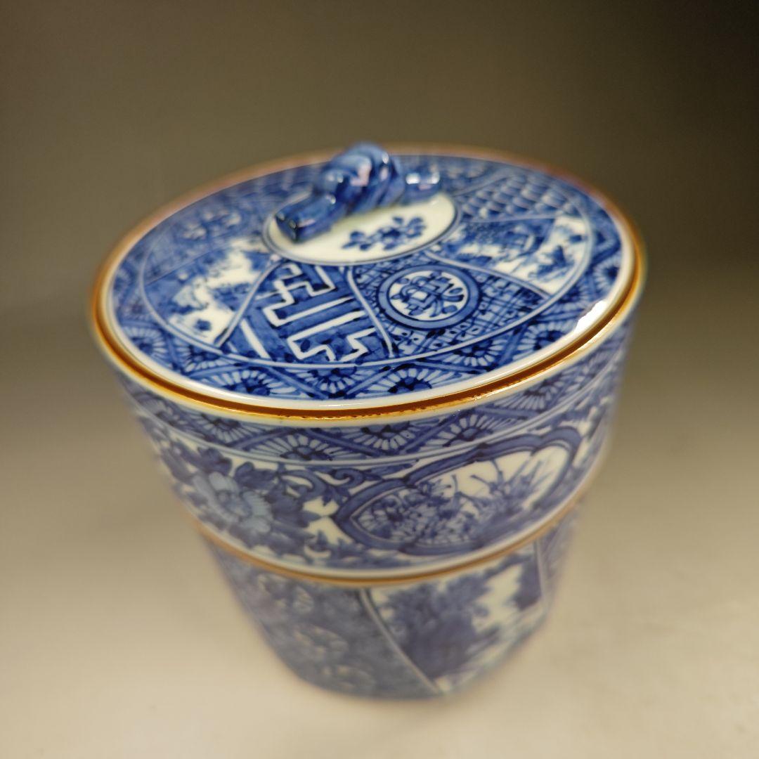 イ364 皆具『平安昭阿弥造』『祥瑞切り立腰捻　台子皆具　共箱』茶道具　染付