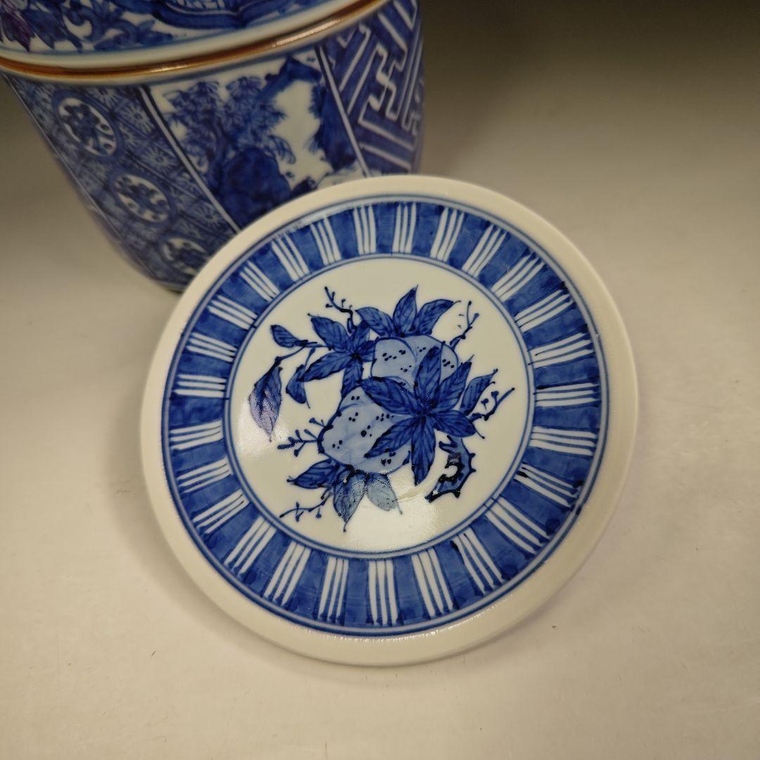 イ364 皆具『平安昭阿弥造』『祥瑞切り立腰捻　台子皆具　共箱』茶道具　染付