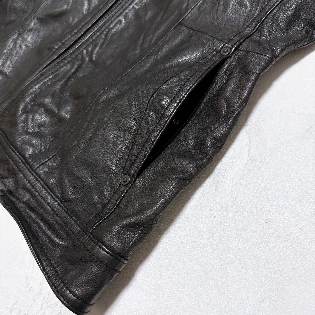 ニコルクラブフォーメン ゴートレザー レザージャケット 黒46