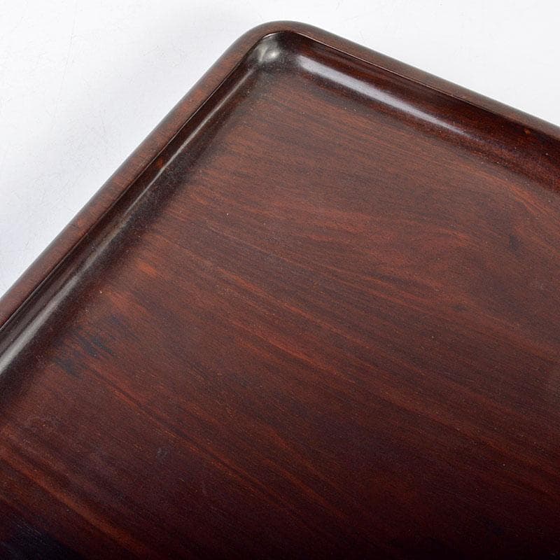 中国　唐木紫檀製　無垢刳り貫き　煎茶盆　香盆　M　R4359B