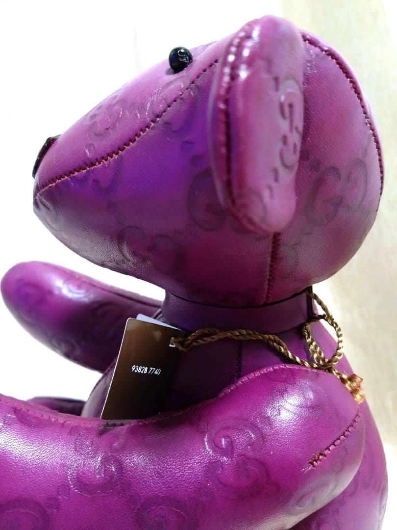 GUCCI　グッチGGシマ オール レザー　テディベア　ぬいぐるみ