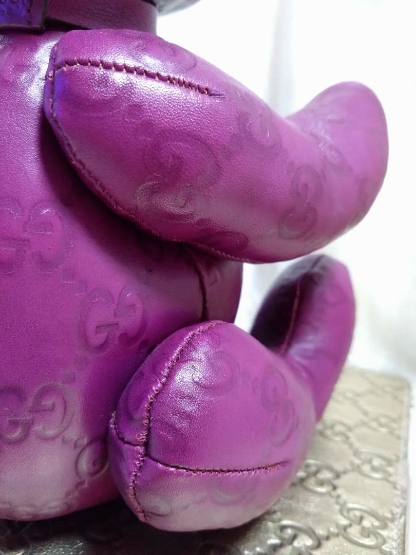 GUCCI　グッチGGシマ オール レザー　テディベア　ぬいぐるみ