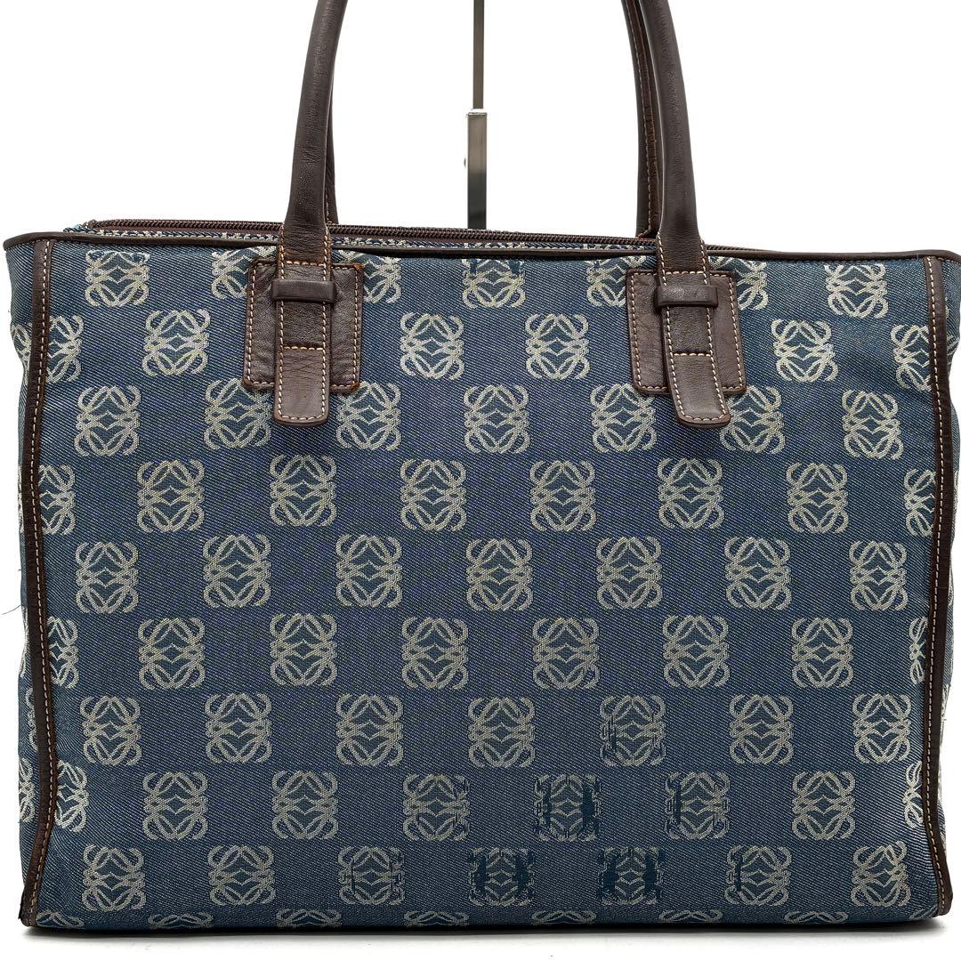 正規品 ロエベ ビジネスバッグ アナグラム A4 PC可 メンズ ネイビー