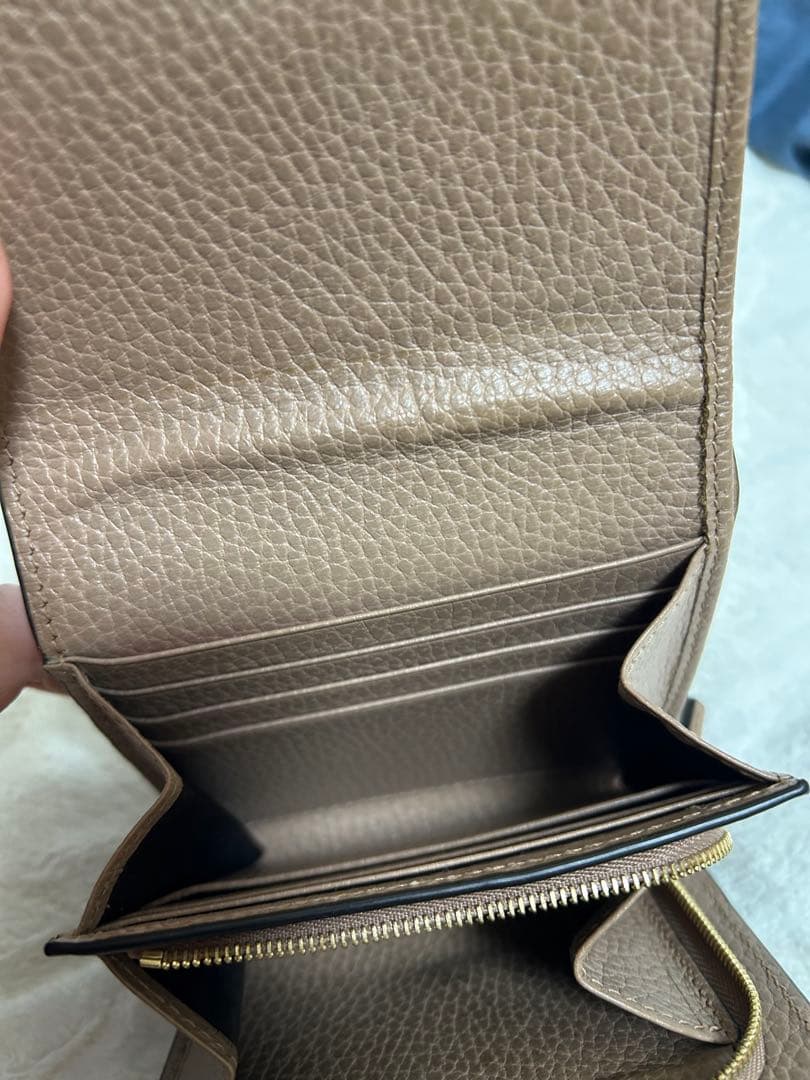 GUCCI GGモノグラム 二つ折り財布 ブラウン/ベージュ