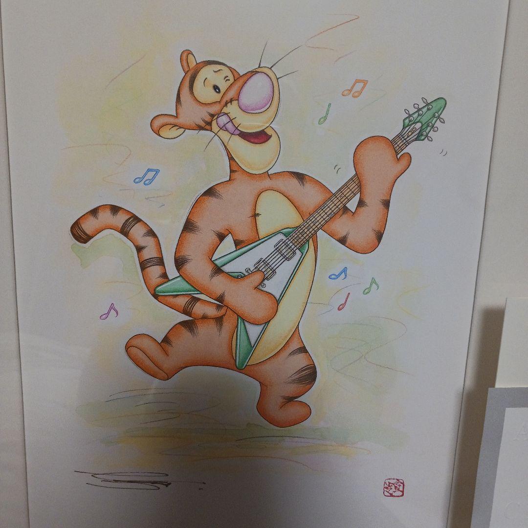 希少　ディズニー　オリジナル原画(公認画家　高橋宣光)　くまのプーさんティガー