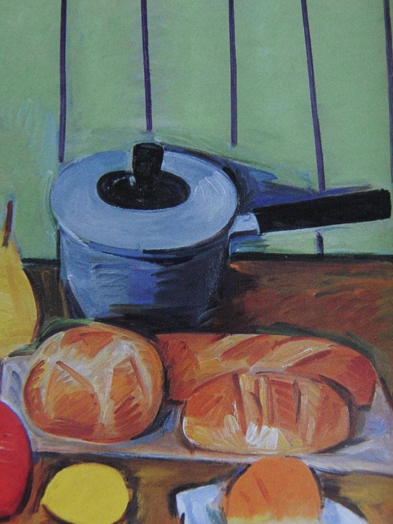 加藤正信、【パンと果物、シクラメン】、希少な額装用画集より