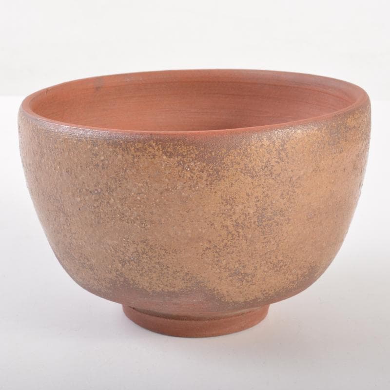 伊部焼　金重陶陽作　茶碗　分銅印　共布　潮香庵陶秀（山本陶秀）識箱　VR7536