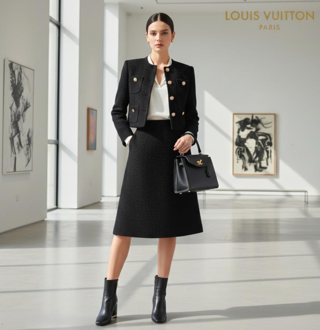 極美品★LOUIS VUITTON★現行★上質ツイード★Aライン★スカート