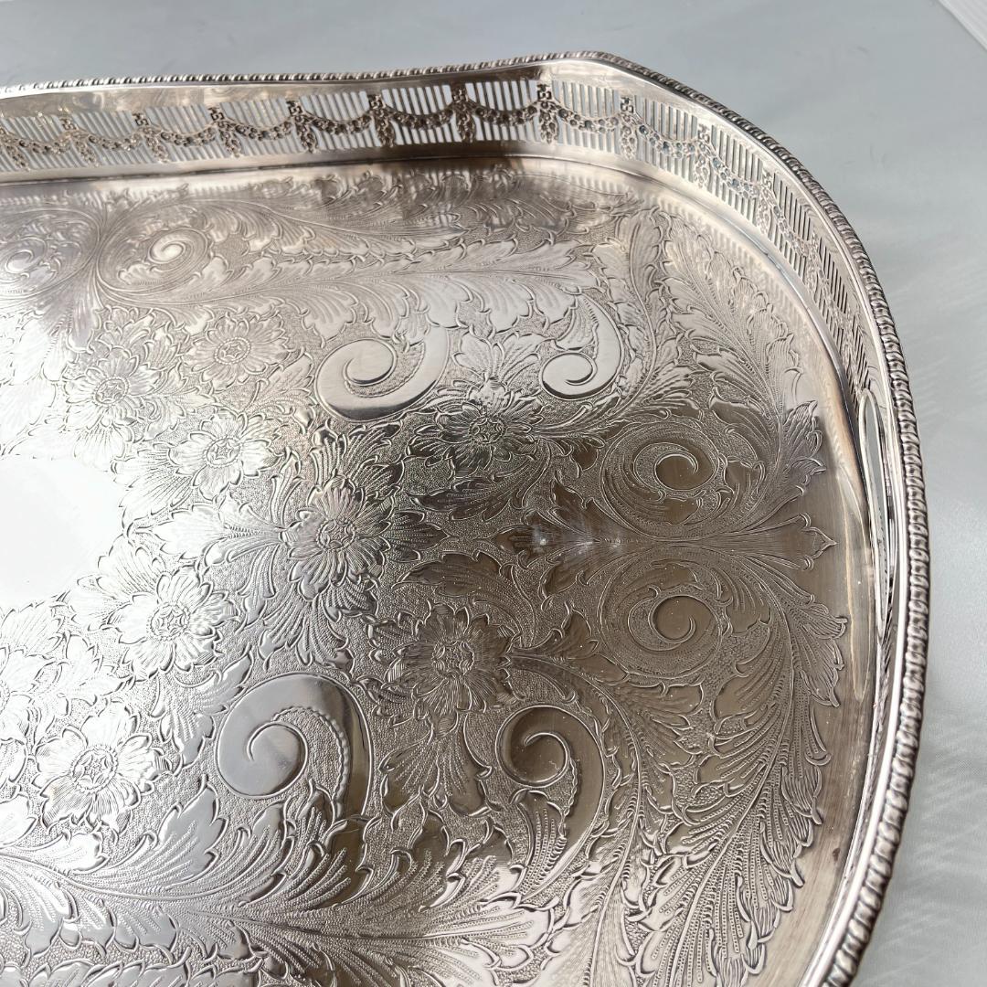 【Viners】 ギャラリートレー 56cm 【シルバープレート】 特大型