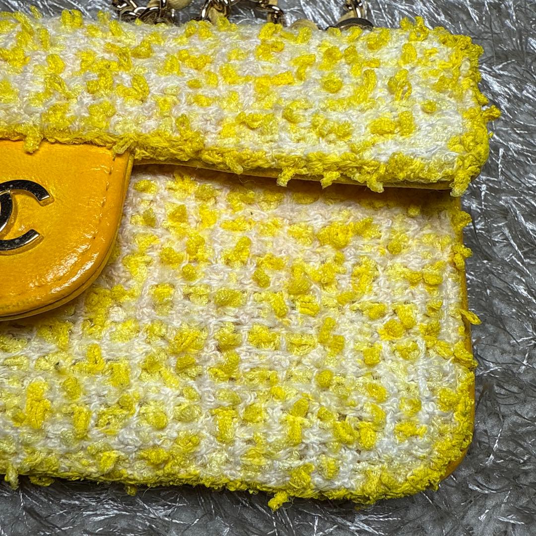 CHANEL イエロー ツイード iPhone12ケース