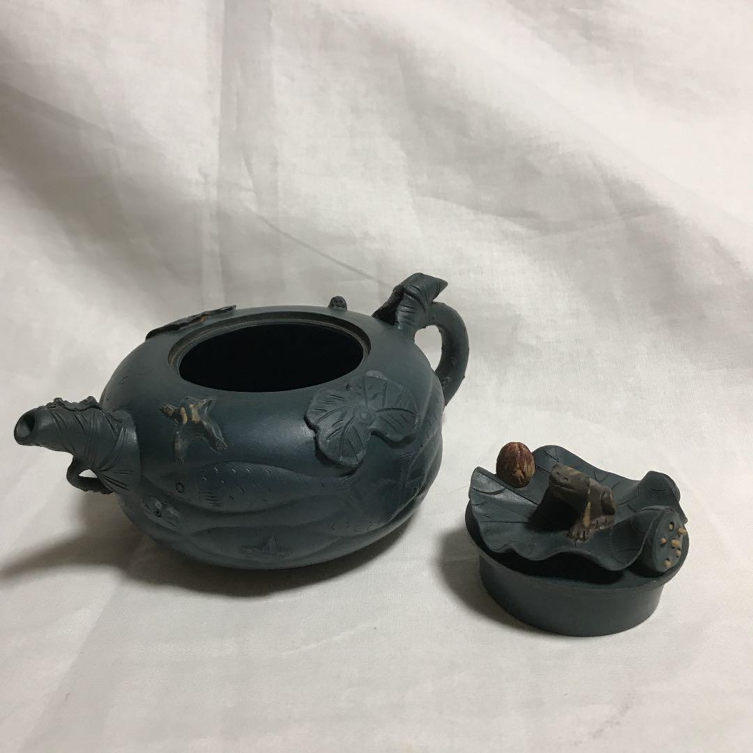 宜興緑泥蓮形急須