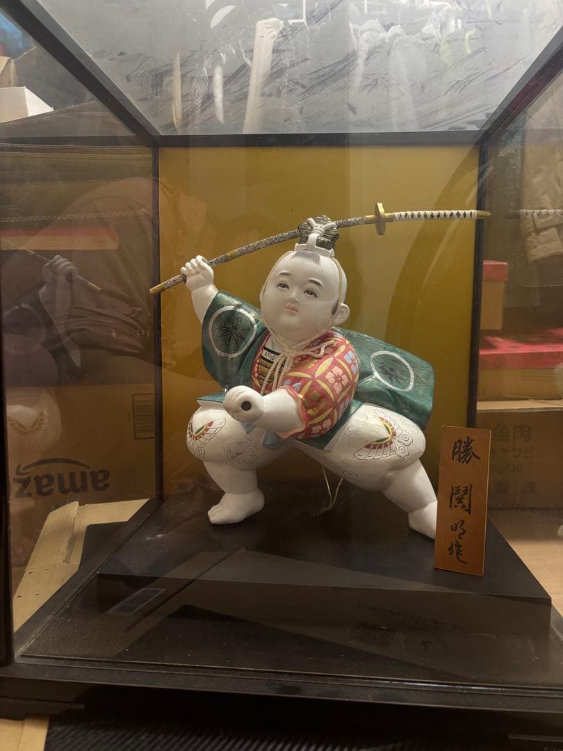 木目込人形 刀を持った陶器製