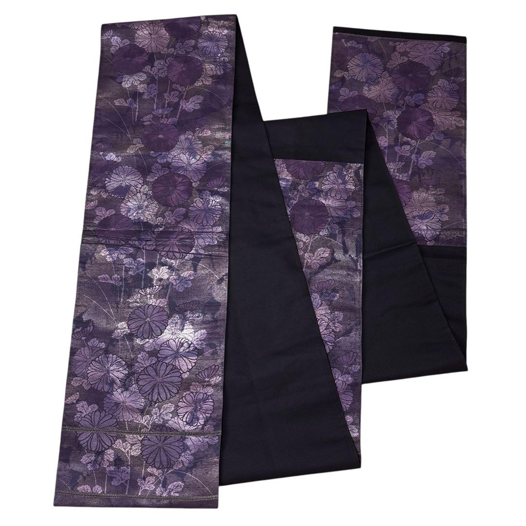 (あ862)アンティーク大振袖㊗️紫に金の幾何学模様 総刺繍✨️③点セット