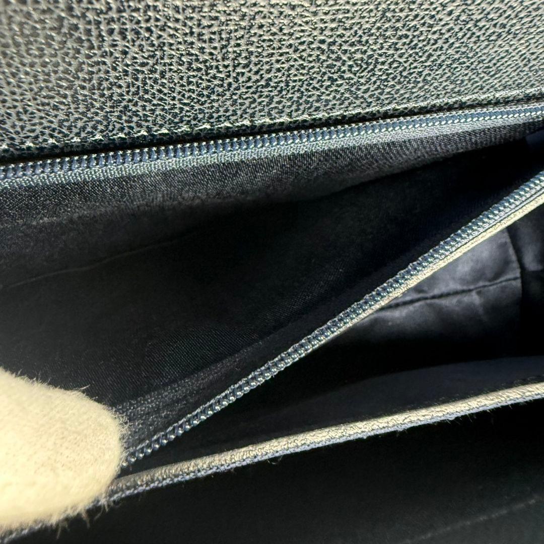 【極美品】土屋鞄 フォーマルバッグ フラップ クラシックハンド ダークネイビー