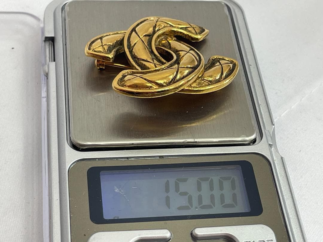 美品 CHANEL シャネル ココマークミニブローチ 15g ゴールド ブローチ