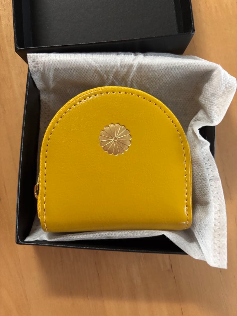 皇居　小銭入　財布　ケース 　黄色