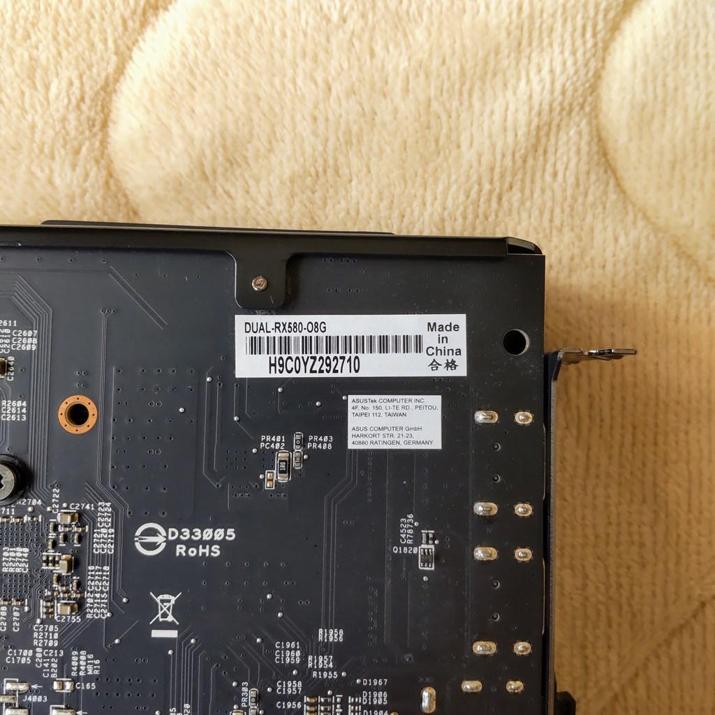 グラフィックボード・グラボ・ビデオカード ASUS RADEON DUAL RX580 08G