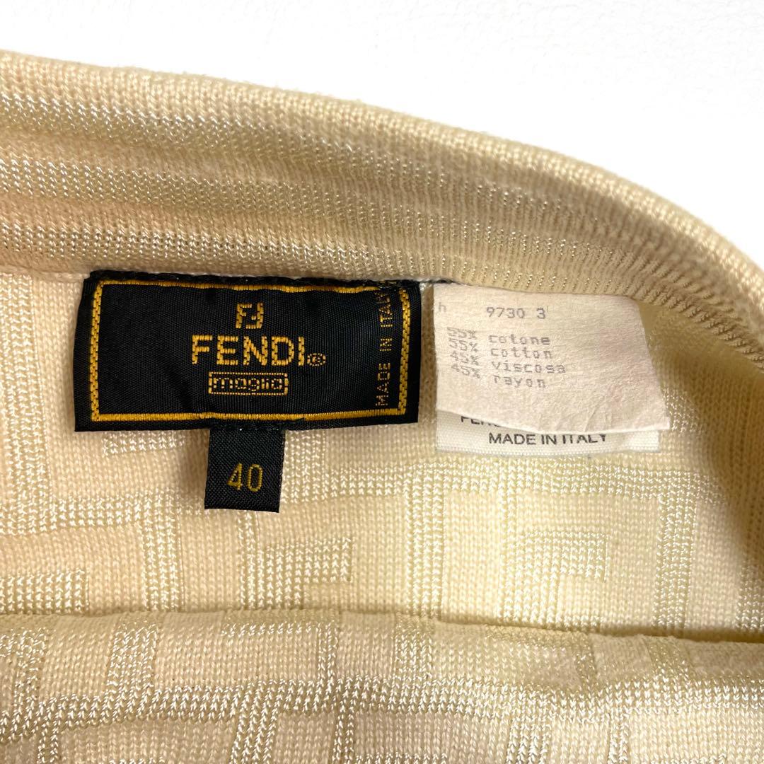 FENDI フェンディ ニット スカート ズッカ柄 総柄 ベージュ 40サイズ