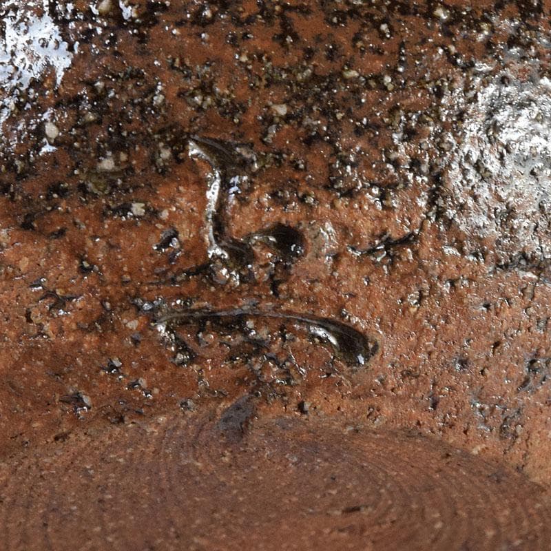 茶道具　鶴田純久作　青唐津　肩衝茶入　仕覆付　共箱　V　7902