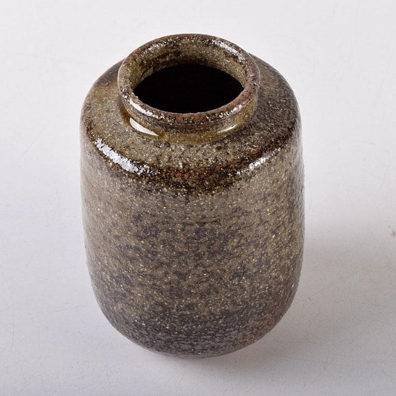 茶道具　鶴田純久作　青唐津　肩衝茶入　仕覆付　共箱　V　7902