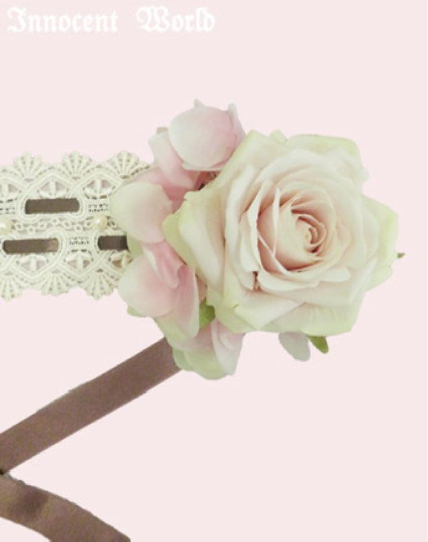 イノセントワールド　フルールヘッドドレス　新色　ショコラ×ピンク