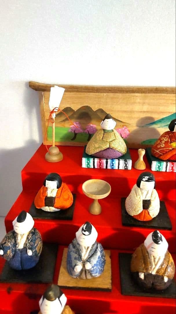 【昭和レトロ】風月雛　雛人形　豆雛　木目込み十五人飾り