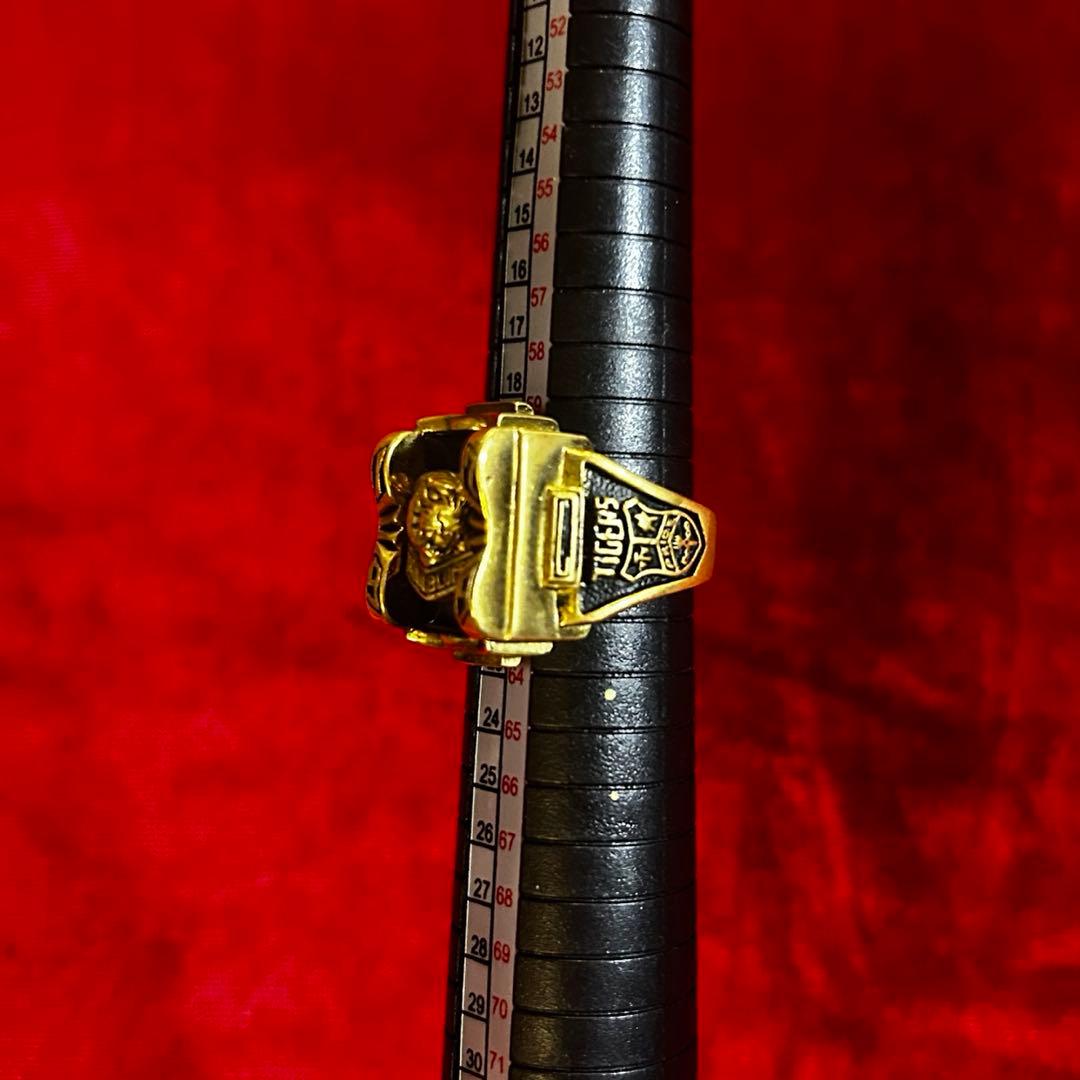 ビンテージカレッジリング　1979年　オニキス　タイガー　ゴールドリング