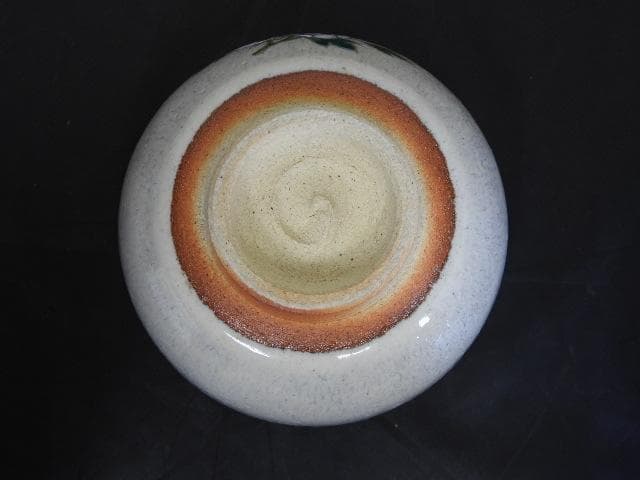 赤膚焼　大塩正人造　牡丹絵茶碗　共箱　MA690