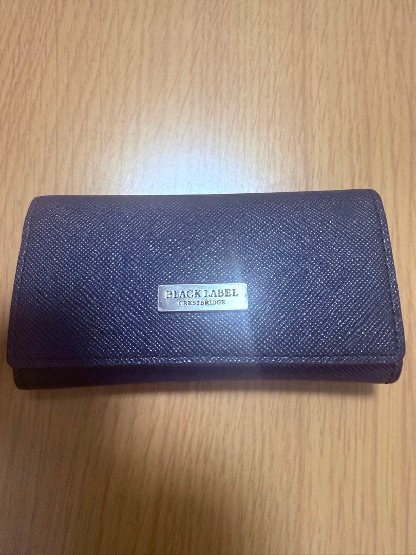ブラックレーベルクレストブリッジ　キーケース　ネイビー　バーバリー