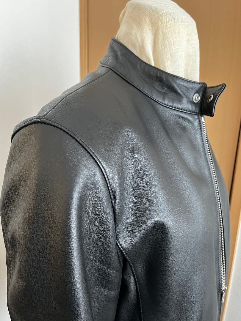 EDFICE シングルライダース　ジャケット　ラムレザー　 S