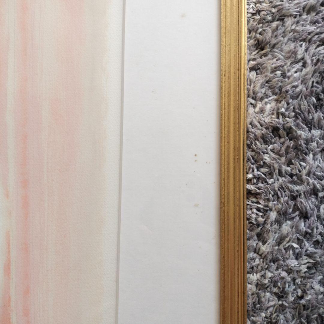 ブラジリエ作リトグラフ、 女性と花 116/125 金色フレーム