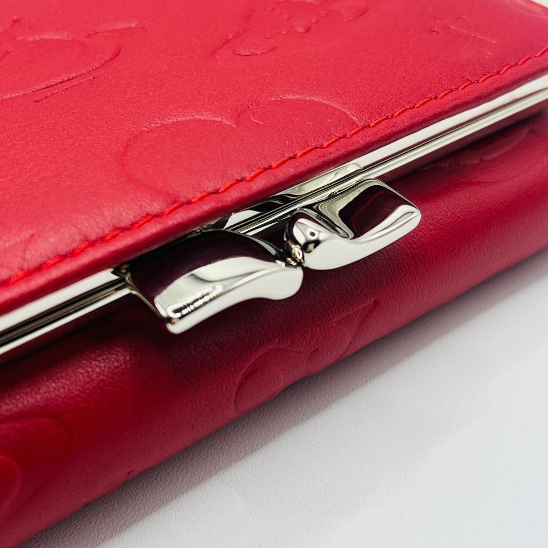 Vivienne Westwood 特価 折財布 レッド 赤 型押し がま口定番