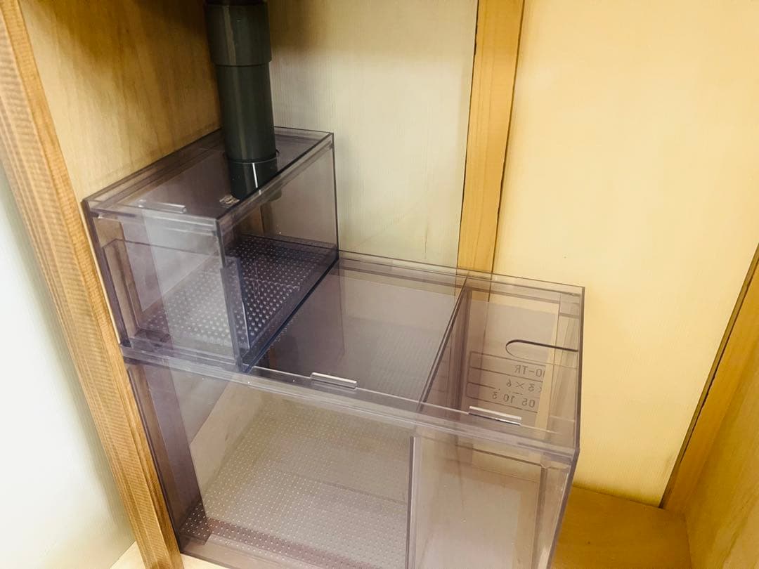 600×300×450オールガラスオーバーフロー水槽セット　ブラックシリコン