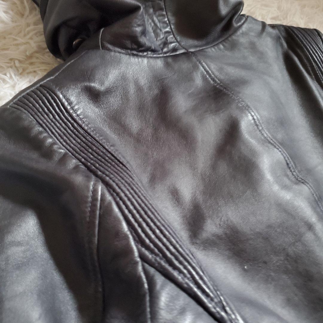 美品 Haruf ハルフ 2way ラムレザー ジャケット ライダース シングル