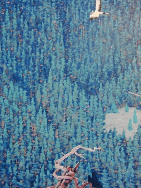 池田 遥邨、谿、大判、額装用・画版、日本製・新品額 額装付、状態良好