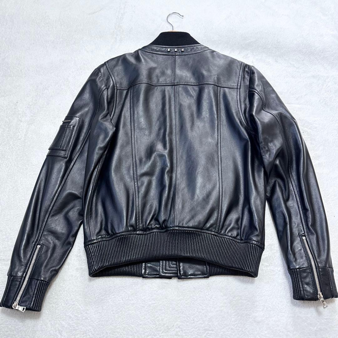 LOVELESS シングルライダース MA-1 羊革 スタッズ ブラック