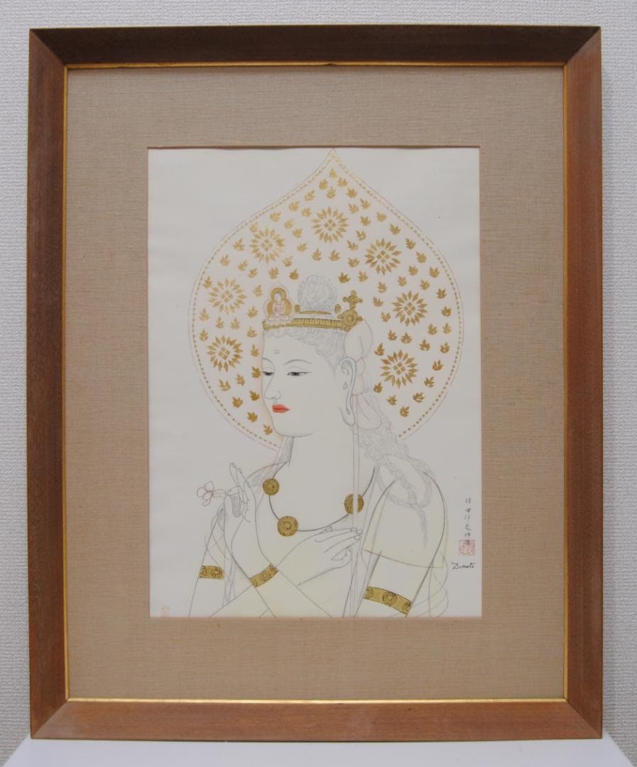 堂本印象 聖女観音 観音菩薩 聖観音 仏画 京都版画院 品川版 木版画