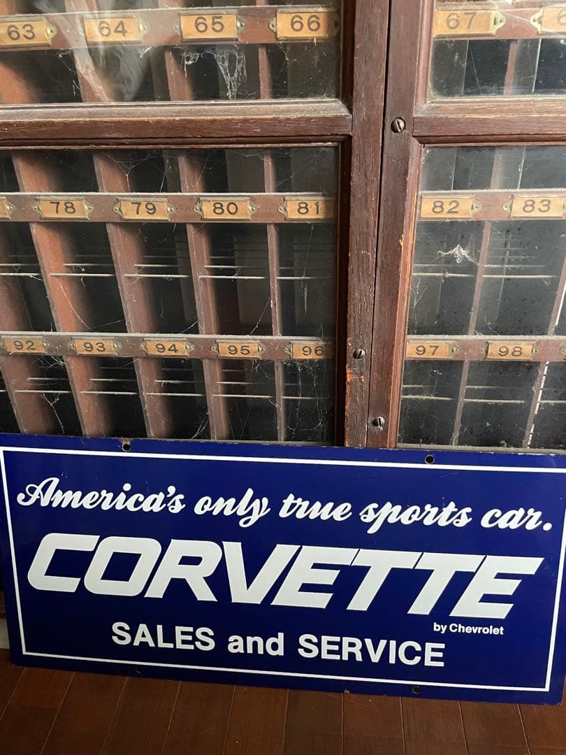 アンティーク　ホーロー　サイン　プレート看板　 　CORVETTE アメリカレア