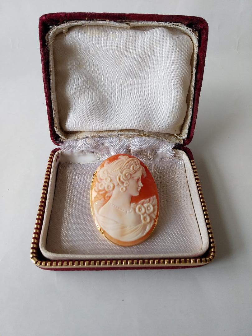 シェルカメオ CAMEO ブローチ 2WAY サイン入り ヴィンテージ 美品