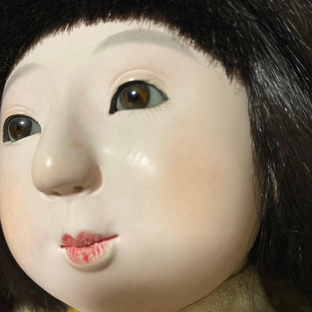古い市松人形　１２号　４２ｃｍ　昭和初期　色白細面べっぴんさん