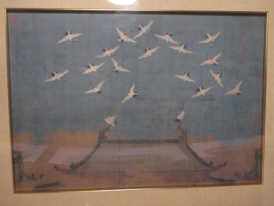 複製画◎中国美術◎宋徽宗 瑞鶴圖 二玄社1993年出版◎額装品安寧省博物館