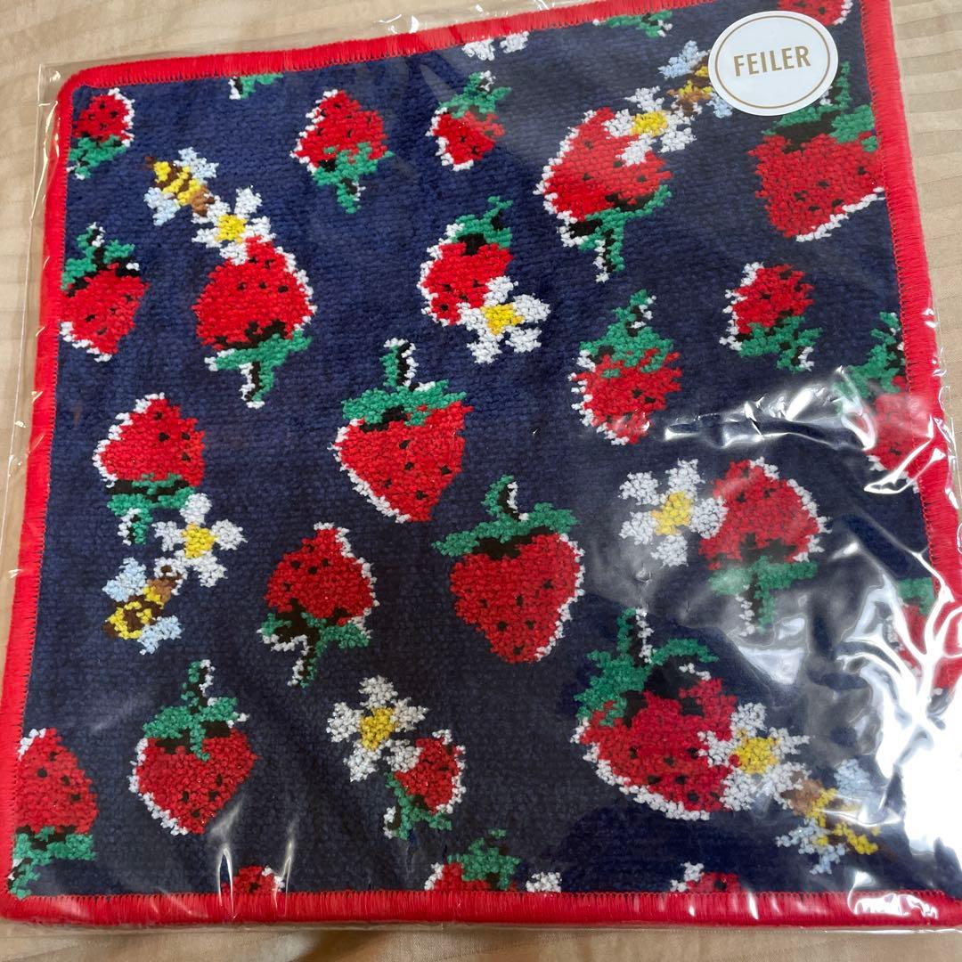 【ミュベール】FEILER コラボ イチゴ柄 タオルハンカチ 他5枚セット