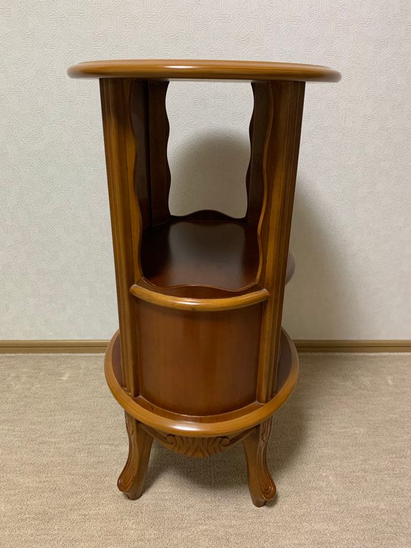 ウッドカラー 電話台 2段収納 引き出し付き