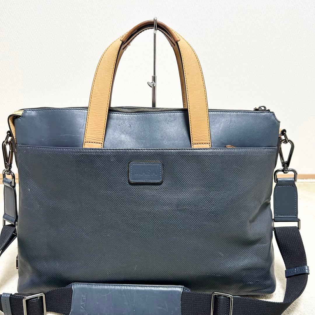 希少　トゥミ　TUMI オールレザー　ブリーフケース ビジネスバッグ　ネイビー