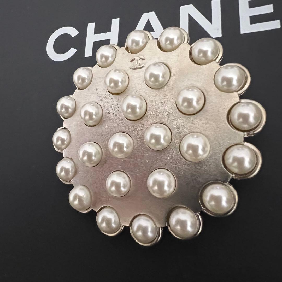 美品✨CHANEL シャネル ブローチ パール ココマーク シルバー 98P
