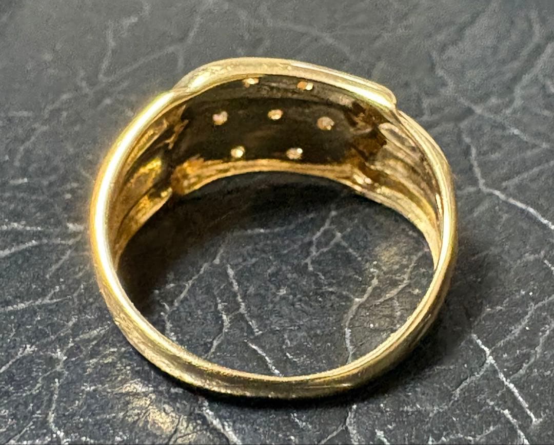 K18 YG イエローゴールド ダイヤ リング 指輪 6号