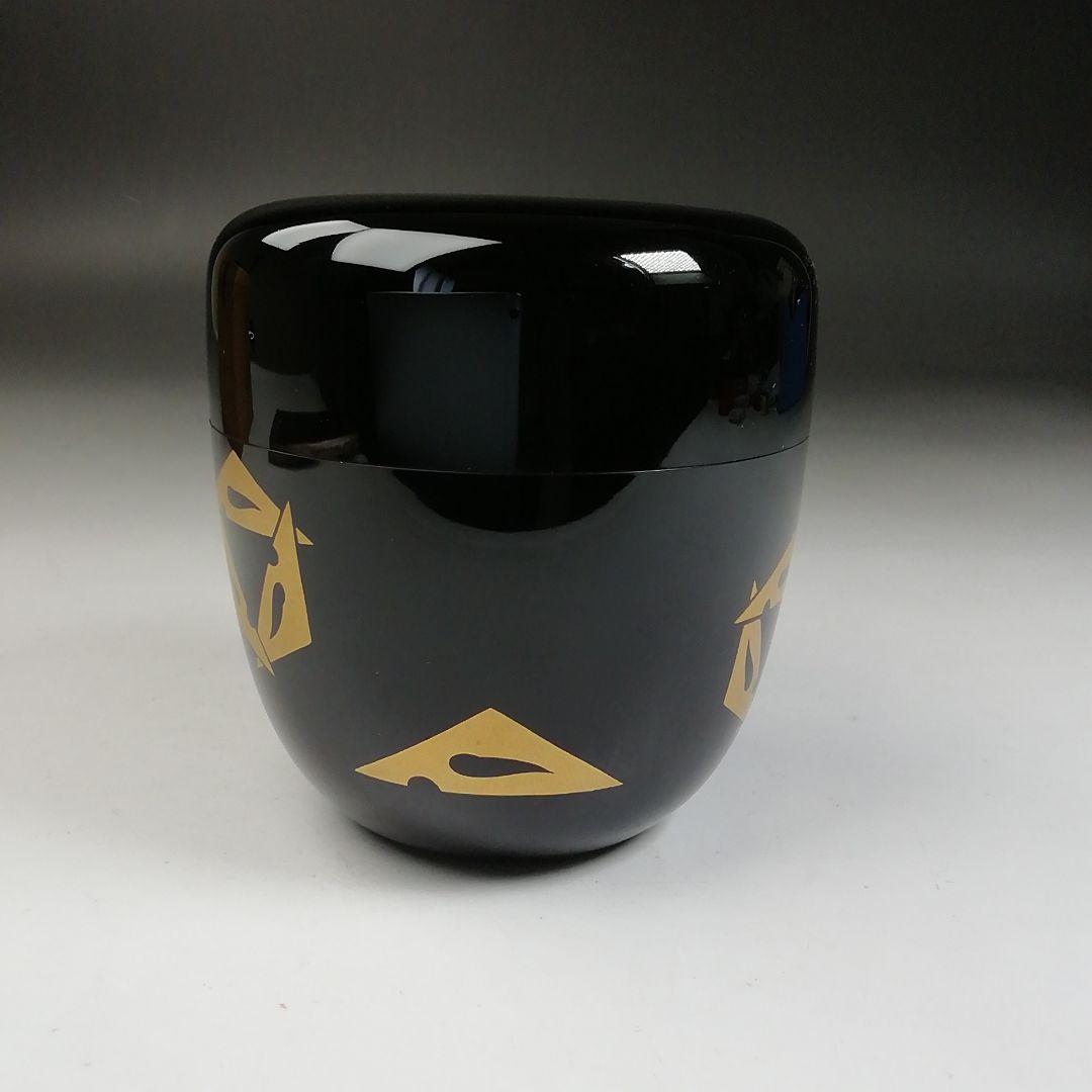 Ｔ１０００　棗　『うろこ鶴蒔絵』『内朱塗』『塗師　辻石斎』　共箱　茶道具