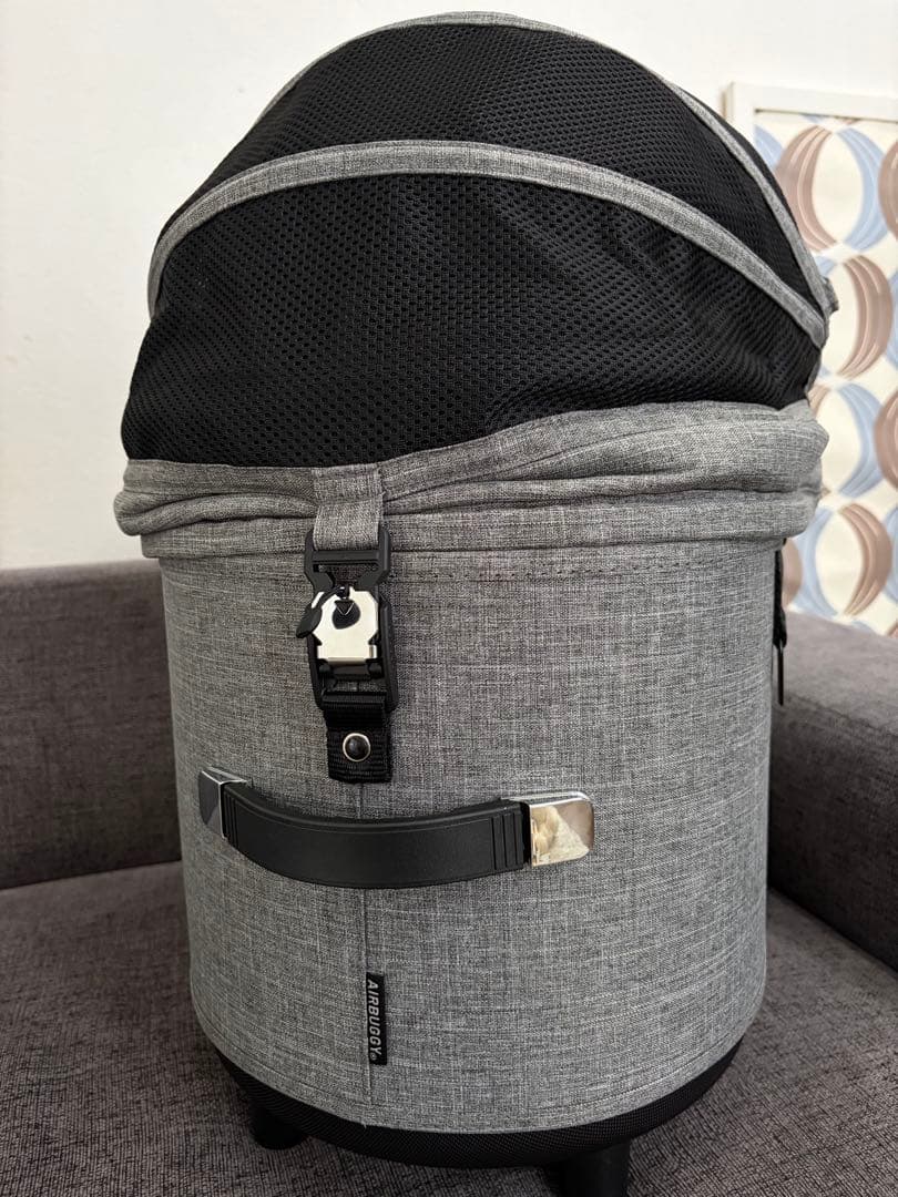 コットは試乗のみ　エアバギーDOME3 レギュラー　ペットカート　アースグレー